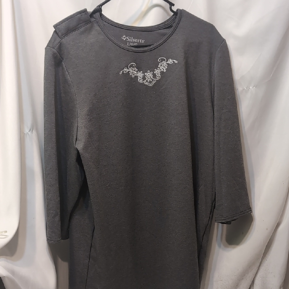 Silverts Adaptive Gray Assisted Dressing Top  Size Large NWT